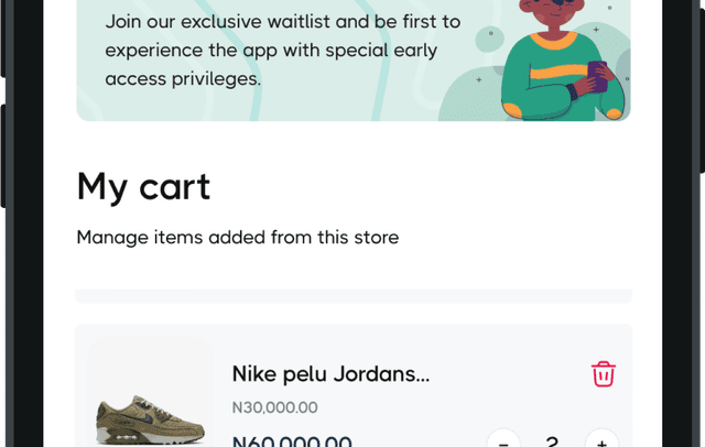 Add items to cart