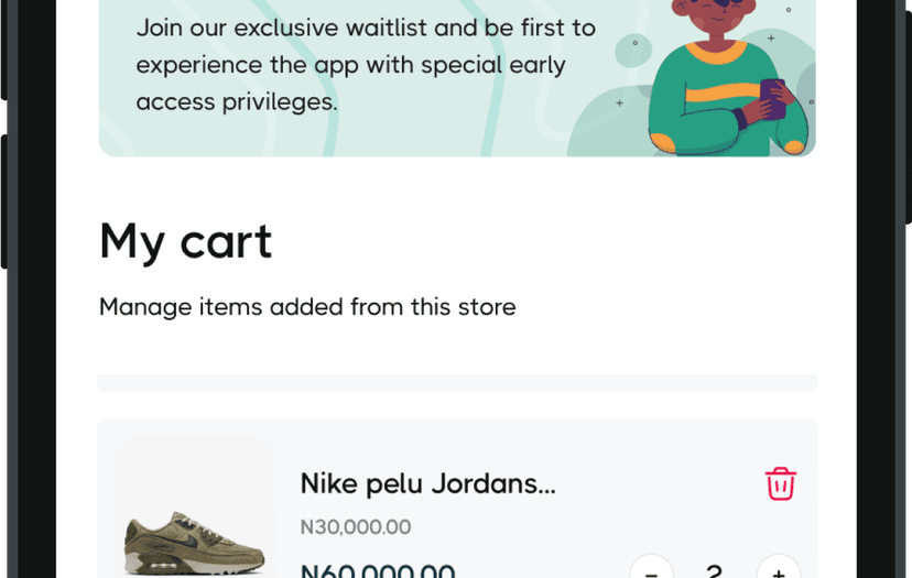 Add items to cart
